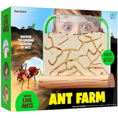 Dan&Darci Ant Farm Kit for Kids - Ants Farms Colony - Sand Habitat Kits - Bug Terrarium House - Educational Science Gifts for Kids - Nature Learning Toys for Boys Girls & Adults (Sand)