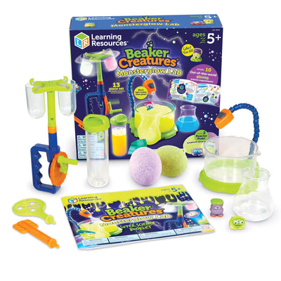 Learning Resources Beaker Creatures Monsterglow Lab - 13 Pieces Ages 5+ Kids Educational Science Kits Kindergartner Science Games Homeschool Science STEM Toys Slime Kit