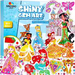sinceroduct Diamond Art Kits for Kids with 6 Princess and Animals Stickers 3 Gem Art Keychains and Suncatchers Make Your Own Arts & Crafts Christmas and Birthday Gifts for Girls Aged 4-8+