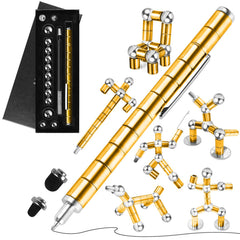 Moonhua Magnetic Pen Fidget Toy Gold Magnet Metal Writing Pen Toy for Anxiety Relief DIY Multifunctional Decompression Pen for Kids Adults Idea Gift for Christmas Classroom Teens Party Supplies